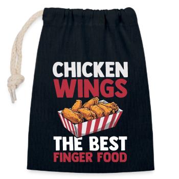 Chicken Wings Lover The Best Finger Food - Closable cotton gift bag (14x20cm) - navy - Front