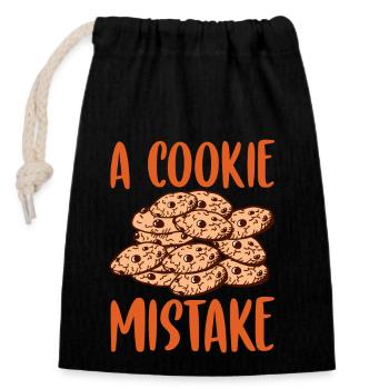 Biscuit A Cookie Erreur Pâte Cookie - Sac cadeau en coton avec cordon (14 x 20 cm) - noir - Devant