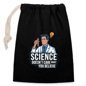 Scientifiques et athées contre les proverbes de l’Église - Sac cadeau en coton avec cordon (14 x 20 cm) - noir - Devant