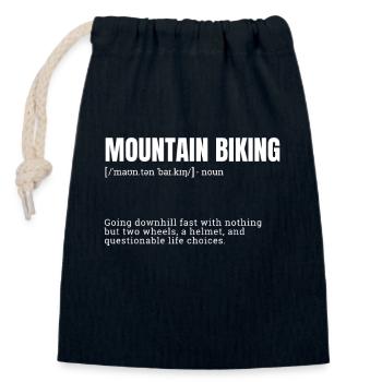 Définition du VTT amusant - Sac cadeau en coton avec cordon (14 x 20 cm) - bleu marine - Devant