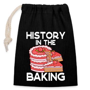 History In The Baking Patissier Baking - Closable cotton gift bag (14x20cm) - black - Front