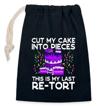 Baker Cut My Cake Last Re-tort Baking - Closable cotton gift bag (14x20cm) - navy - Front