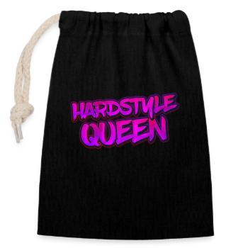 Hardstyle QUEEN - Techno Rave Party - Sac cadeau en coton avec cordon (14 x 20 cm) - noir - Devant