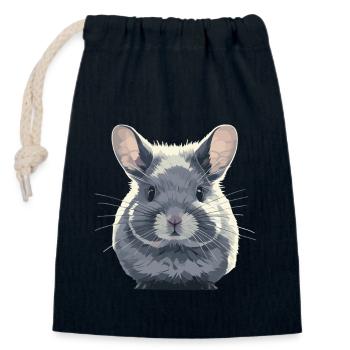 Chinchillas Chinchilla - Closable cotton gift bag (14x20cm) - navy - Front