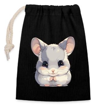 Chinchillas Chinchilla - Closable cotton gift bag (14x20cm) - black - Front