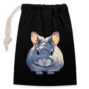 Chinchillas Chinchilla - Closable cotton gift bag (14x20cm) - black - Front