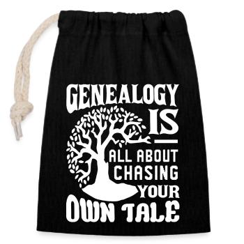 Genealogy Chasing Your Own Tale - Closable cotton gift bag (14x20cm) - black - Front
