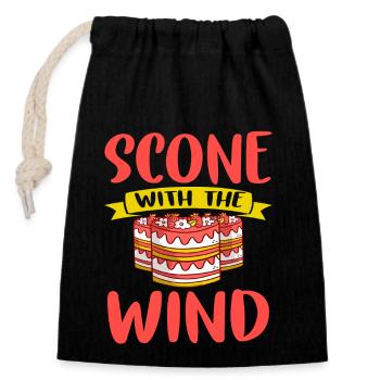 Scone Mit Dem Wind Bäcker Backen - Verschließbarer Geschenkbeutel aus Baumwolle (14x20cm) - Schwarz - Vorne