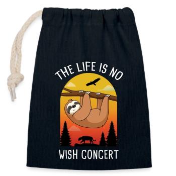 The Life is No Wish Concert German Proverbs - Closable cotton gift bag (14x20cm) - navy - Front