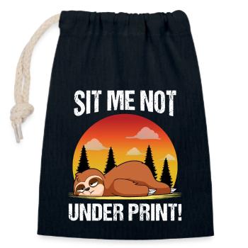 Sit Me Not Under Print German Proverbs - Closable cotton gift bag (14x20cm) - navy - Front