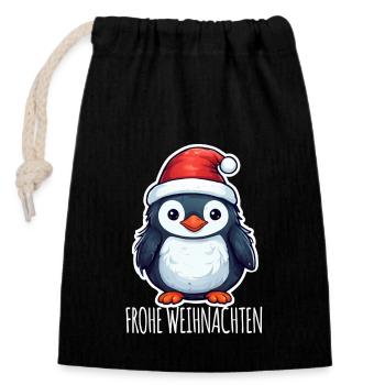 Penguin Christmas Outfit Christmas - Closable cotton gift bag (14x20cm) - black - Front
