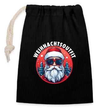 Christmas Outfit Christmas - Closable cotton gift bag (14x20cm) - black - Front