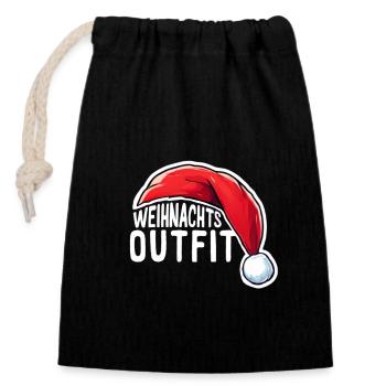 Christmas Outfit Christmas - Closable cotton gift bag (14x20cm) - black - Front