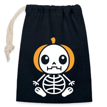 Skeleton - Closable cotton gift bag (14x20cm) - navy - Front