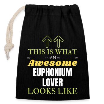 Voici à quoi ressemble un grand amateur d’euphonium - Sac cadeau en coton avec cordon (14 x 20 cm) - noir - Devant