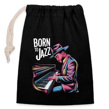 Geboren Für Jazz Am Klavier - Verschließbarer Geschenkbeutel aus Baumwolle (14x20cm) - Schwarz - Vorne