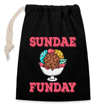 Gelato Sherbet Funday Crème Sundae - Sac cadeau en coton avec cordon (14 x 20 cm) - noir - Devant