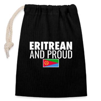 Eritrean And Proud Eritrea Eritreische Flagge - Verschließbarer Geschenkbeutel aus Baumwolle (14x20cm) - Schwarz - Vorne
