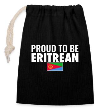 Proud To Be Eritrean Eritrea Eritreische Flagge - Verschließbarer Geschenkbeutel aus Baumwolle (14x20cm) - Schwarz - Vorne