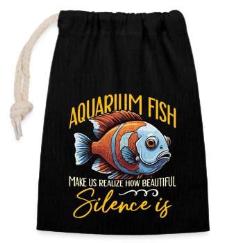 Aquarium Fish Make Us Realize How Fishkeeping - Verschließbarer Geschenkbeutel aus Baumwolle (14x20cm) - Schwarz - Vorne