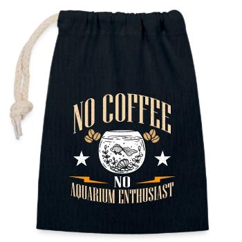 Passionné d’aquarium Pas de café pas de café Aquascape - Sac cadeau en coton avec cordon (14 x 20 cm) - bleu marine - Devant