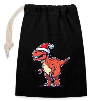 Joyeux Noël - Sac cadeau en coton avec cordon (14 x 20 cm) - noir - Devant