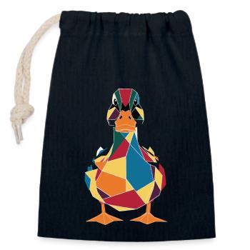 Style canard géométrique coloré pour les amateurs d’art - Sac cadeau en coton avec cordon (14 x 20 cm) - bleu marine - Devant