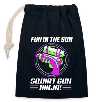 Water pistol - Closable cotton gift bag (14x20cm) - navy - Front