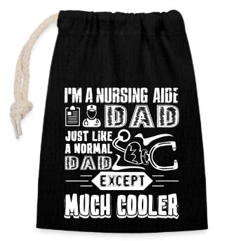 Nursing Aide Nursing Aide Dad Cooler - Closable cotton gift bag (14x20cm) - black - Front
