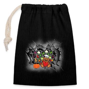 Teddy Bear Cooking Hosts Amateur Chefs Chefs - Closable cotton gift bag (14x20cm) - black - Front