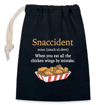 Lustiger Chicken Wings Snaccident Definition - Verschließbarer Geschenkbeutel aus Baumwolle (14x20cm) - Navy - Vorne