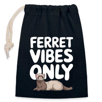 Propriétaire de furet, Amateur de furets, Bonbons - Sac cadeau en coton avec cordon (14 x 20 cm) - bleu marine - Devant
