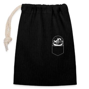 Boule de Noël Noël - Sac cadeau en coton avec cordon (14 x 20 cm) - noir - Devant
