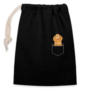 Biscuit - Closable cotton gift bag (14x20cm) - black - Front