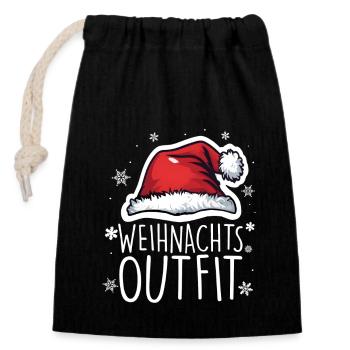 Christmas Outfit Christmas - Closable cotton gift bag (14x20cm) - black - Front