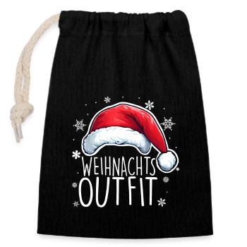 Christmas Outfit - Closable cotton gift bag (14x20cm) - black - Front