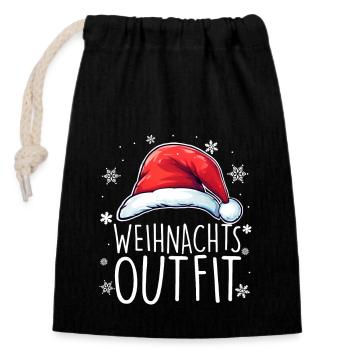 Christmas Outfit Christmas - Closable cotton gift bag (14x20cm) - black - Front