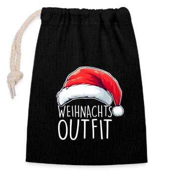 Christmas Outfit - Closable cotton gift bag (14x20cm) - black - Front