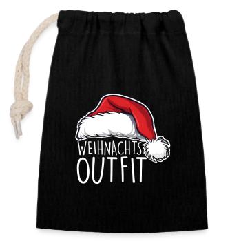 Christmas Outfit Christmas - Closable cotton gift bag (14x20cm) - black - Front