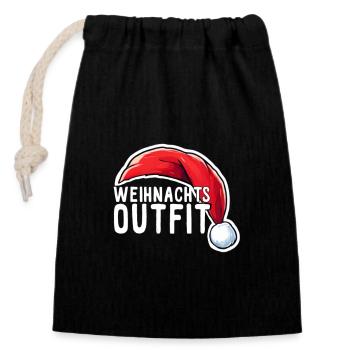 Christmas Outfit Christmas - Closable cotton gift bag (14x20cm) - black - Front
