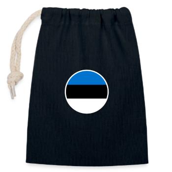 Estonie Drapeau estonien Este - Sac cadeau en coton avec cordon (14 x 20 cm) - bleu marine - Devant
