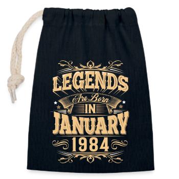 Januar 1984 Geburtstag Legende - Verschließbarer Geschenkbeutel aus Baumwolle (14x20cm) - Navy - Vorne
