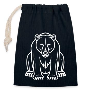 Grizzlybären-Junges - Verschließbarer Geschenkbeutel aus Baumwolle (14x20cm) - Navy - Vorne