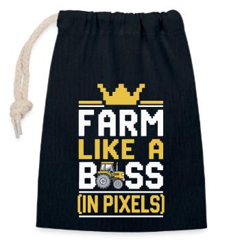Farming Simulator Virtual Farming Game Fan Farm - Closable cotton gift bag (14x20cm) - navy - Front