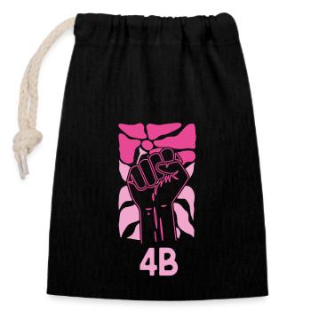 Mouvement 4B Femmes fortes Féministe coréenne - Sac cadeau en coton avec cordon (14 x 20 cm) - noir - Devant