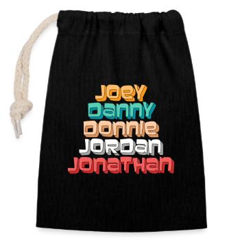 Joey Danny Donnie Jordan Jonathan - Retro Names - Closable cotton gift bag (14x20cm) - black - Front