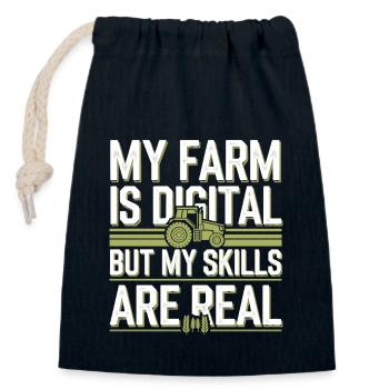 Farming Simulator Virtual Farming Game Fan Farm - Closable cotton gift bag (14x20cm) - navy - Front