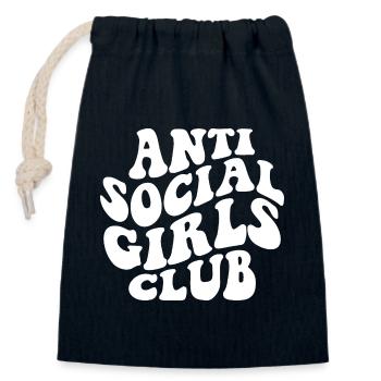 Anti Social Girls Club - Closable cotton gift bag (14x20cm) - navy - Front