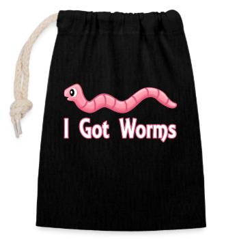 ver fermier vermicompost mignon hommes femmes - Sac cadeau en coton avec cordon (14 x 20 cm) - noir - Devant