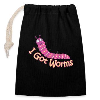 ver fermier vermicompost mignon hommes femmes - Sac cadeau en coton avec cordon (14 x 20 cm) - noir - Devant